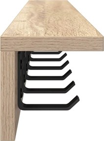 vidaXL Τοίχου Κρεμάστρα Δρύς Sonoma 100 x 10,5 x 10,5 εκ
