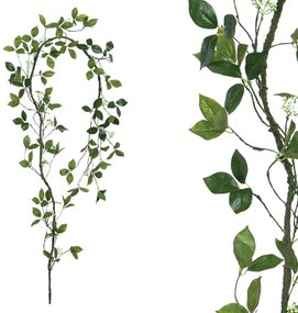 MarHome ΓΙΡΛΑΝΤΑ ΚΛΑΡΑ ΜΕ ΠΡΑΣΙΝΑ ΦΥΛΛΑ & ΛΕΥΚΑ ΜΠΟΥΜΠΟΥΚΙΑ - Υ240cm 160/ΚΙΒ 00-40010-3