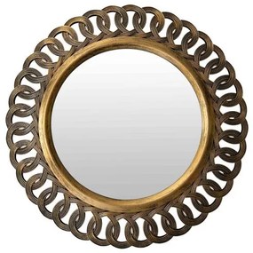 Καθρέπτης Atic Inart σε χρυσή αντικέ απόχρωση Φ50.8x5.3εκ 349-000007 349-000007 Χρυσό