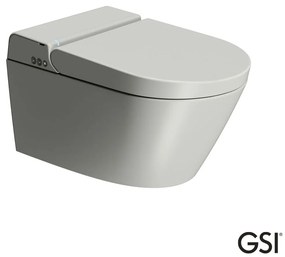 GSI Pura 59 Swirlflush Λεκάνη Κρεμαστή με Ενσωματωμένο Ηλεκτρονικό Κάλυμμα Μπιντέ Cenere
