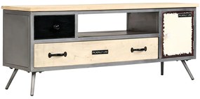 vidaXL Έπιπλο Τηλεόρασης 120x30x45 εκ. από Μασίφ Ξύλο Μάνγκο & Ατσάλι