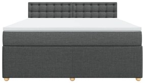 Κρεβάτι Boxspring με Στρώμα Σκούρο Γκρι 180x200 εκ Υφασμάτιν - Γκρι