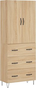 vidaXL Ντουλάπι Sonoma δρυς 69,5 x 34 x 180 εκ. από Επεξεργασμένο Ξύλο