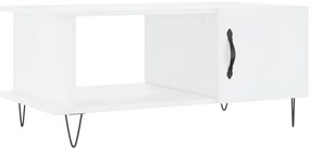 vidaXL Τραπεζάκι Σαλονιού Γυαλ. Λευκό 90x50x40 εκ. Επεξεργ. Ξύλο