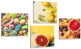Σετ εικόνων πολύχρωμα φρούτα - 4x 40x40
