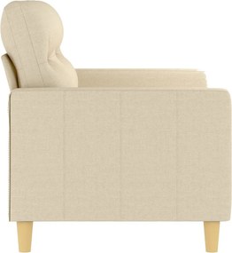 vidaXL Καναπές Διθέσιος Κρεμ 120 εκ. Υφασμάτινος