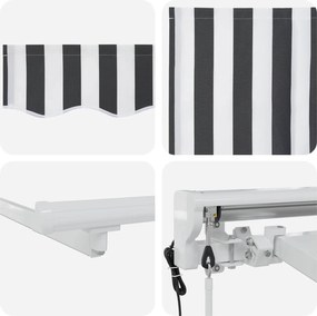 vidaXL Ηλεκτρικό Αναδιπλούμενο Σκίαστρο Γκρι και Λευκό 5 x 3 m