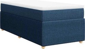 vidaXL Κρεβάτι Boxspring με Στρώμα Μπλε 100 x 200 εκ. Υφασμάτινο
