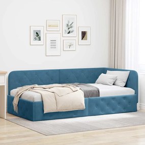 vidaXL Κρεβάτι Γωνίας Μπλε 100 x 200 cm Βελούδο