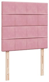 Οθωμανικό κρεβάτι με στρώματα ροζ 90x190cm Velvet 3313444