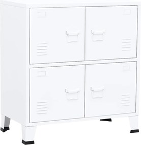vidaXL Αρχειοθήκη Βιομηχανικού Στιλ Λευκή 75 x 40 x 80 εκ. Ατσάλινη