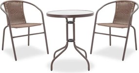 Τραπεζαρία Watson-Obbi σετ 3τεμ μέταλλο-pe καφέ