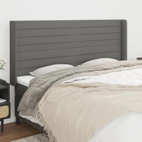 vidaXL Κεφαλάρι με Πτερύγια Σκούρο Γκρι 163x16x118/128 εκ. Υφασμάτινο