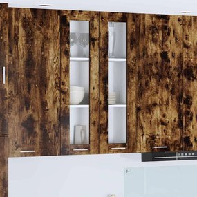 vidaXL Κρεμαστό ντουλάπι Καπνιστό Δρύς 60 x 31 x 100 εκ.