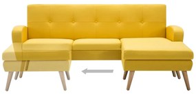 vidaXL Καναπές Γωνιακός Κίτρινος 186 x 136 x 79 εκ. Υφασμάτινος