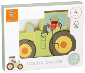 Ξύλινο Παιχνίδι Παζλ Τρακτέρ Orange Tree Toys 60-06771