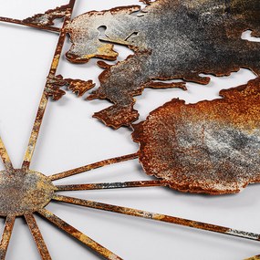 Decorative Metal Wall Accessory World Map Large - 3 Multicolor