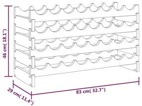 vidaXL Ραφιέρα Κρασιών 83 x 29 x 46 εκ. από Μασίφ Ξύλο Πεύκου