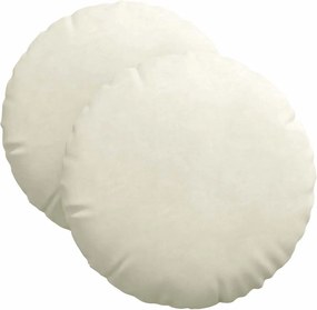 vidaXL Μαξιλάρια καθισμάτων 2 pcs Κρεμ Ø 40 x 13 εκ. Βελούδο