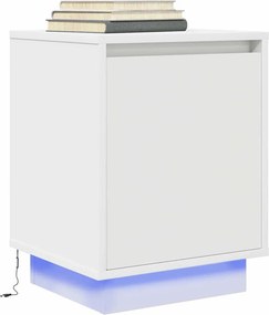 vidaXL Κομοδίνο με φώτα LED Λευκό 38x34x50 cm