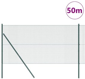 vidaXL Φράχτης με Στήλες. Πράσινο 1.2 x 50 m Ατσάλι
