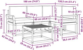 vidaXL Σειρά Καναπέ Εξωτερικού με μαξιλάρι 5 pcs Λευκό και Μπεζ