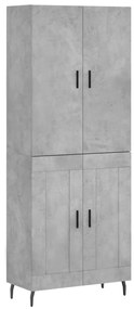 vidaXL Ντουλάπι Γκρι Σκυροδέματος 69,5x34x180 εκ. Επεξεργασμένο Ξύλο
