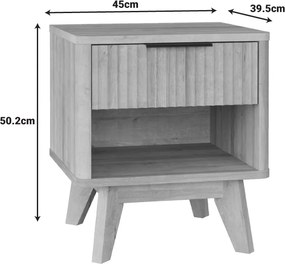 Κομοδίνο Hamea pakoworld mdf σε φυσική απόχρωση 45x39.5x50.2εκ