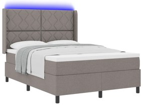 vidaXL Κρεβάτι με βάση και στρώμα & LED Ταπέζιο 160x200 εκ. Υφάσματος