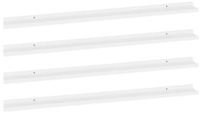 vidaXL Ράφια Τοίχου 4 τεμ. Λευκά 115 x 9 x 3 εκ.