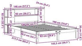 ΚΡΕΒΑΤΙ ΒΙΒΛΙΟΘΗΚΗ ΧΩΡΙΣ ΣΤΡΩΜΑ 140X190 ΕΚ ΜΑΣΙΦ ΞΥΛΟ ΠΕΥΚΟΥ 3322512