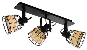 Φωτιστικό Οροφής-Σποτ 'Anwick 1' 43326 Natural-Black Eglo Rattan, Metal