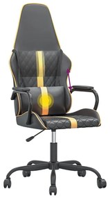 Καρέκλα Gaming Μασάζ Χρυσό/Μαύρο από Συνθετικό Δέρμα - Χρυσό