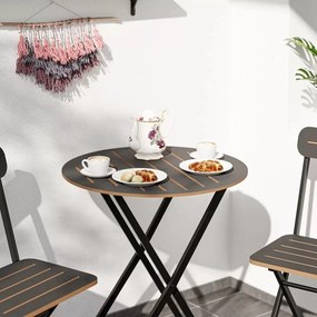Στρογγυλό Bistro Σετ Τραπέζι και Καρέκλες Κήπου / Καπνί