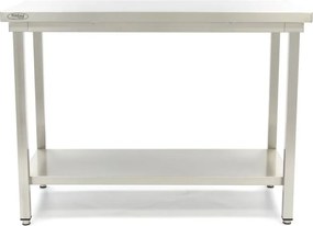 Stainless Steel Table - 180 x 60cm - Adjustable Height - with Storage Shelf
