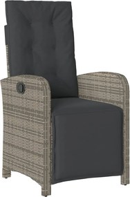 vidaXL Σετ Τραπεζαρίας Κήπου 5 τεμ. Γκρι Συνθ. Ρατάν με Μαξιλάρια