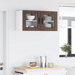 vidaXL Ραφιέρα τοίχου PORTO 2 pcs Καφέ δρυς Επεξεργασμένο Ξύλο