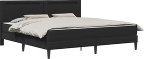vidaXL Σκελετός κρεβατιού με στρώμα Μαύρο 200 x 200 cm Τεχνητό Δέρμα