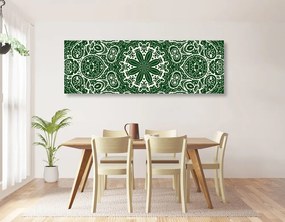 Εικόνα λευκό Mandala σε πράσινο φόντο - 150x50