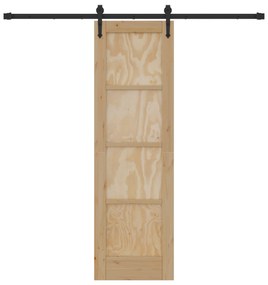 vidaXL Συρόμενη Πόρτα  με Σετ Εξαρτημάτων 61x198,5 εκ. Μασίφ Ξύλο Πεύκου