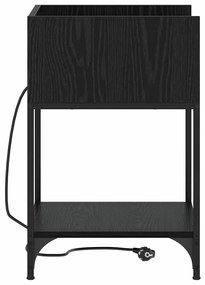 vidaXL Κομοδίνο με ράφι Μαύρη δρυς 40 x 40 x 61 εκ Επεξεργασμένο ξύλο