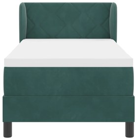 vidaXL Κρεβάτι Box Spring με Στρώμα Σκούρο Πράσινο 80x200 εκ. Βελούδο