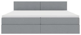 vidaXL Κρεβάτι με αποθηκευτικό χώρο και LED Ανοιχτό γκρι 200 x 200 cm