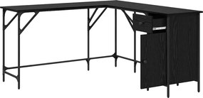 vidaXL Γραφείο Μαύρη Οξυά 141 x 141 x 75 εκ Επεξεργασμένο ξύλο