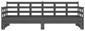 vidaXL Καναπές Κρεβάτι Συρόμενος Γκρι 2x(90x190) εκ. Μασίφ Ξύλο Πεύκου