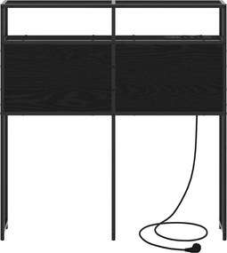 vidaXL Κεφαλάρι Αποθήκης με ράφι Μαύρη δρυς 100 cm Επεξεργασμένο ξύλο