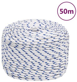 vidaXL Σχοινί Ναυτιλίας Λευκό 8 χιλ. 50 μ. από Πολυπροπυλένιο