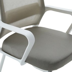 Καρέκλα επισκέπτη Palma pakoworld λευκή- mesh γκρι 46x52x94εκ