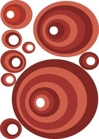 Διακοσμητικά αυτοκόλλητα τοίχου κόκκινοι κύκλοι