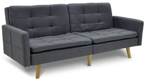 Καναπές-Κρεβάτι Flexible Σε Γκρι Σκούρο Ύφασμα 198X87X76Cm 035-000004 Ξύλο,Ύφασμα